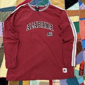 Starter Alabama Long Sleeve Outer Striped Red Shirt Large